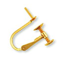 【1個売り】 イヤリングパーツ 18金 イエローゴールド ネジバネ式イヤリングパーツ つきさし付き 縦16.0mm ノンホール|手芸用品 金具 飾り パーツ 部...