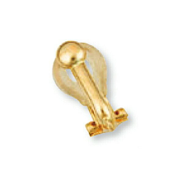 【1個売り】 イヤリングパーツ 18金 イエローゴールド クリップ式イヤリングパーツ 丸カン付き プレス製 縦13.0mm ノンホール｜手芸用品 金具 飾り パーツ 部品 K18YG k18 18k 貴金属