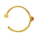 【1個売り】 イヤーカフスパーツ 18金 イエローゴールド ルビー入りイヤーカフパーツ つきさし6.0〜7.0mm玉用|手芸用品 金具 飾り パーツ 部品 K1...