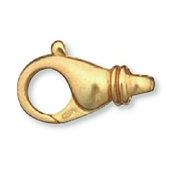 【1個売り】 留め具 18金 イエローゴールド 溝入りフック 縦23.0mm 横14.0mm カニカン カニ環 クラスプ|手芸用品 金具 飾り パーツ 部品 K...