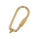 【1個売り】 留め具 18金 イエローゴールド ネジ式キーホルダーパーツ 縦37.0mm 横17.0mm カラビナ|手芸用品 金具 飾り パーツ 部品 K18Y...
