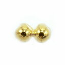【1個売り】 ビーズパーツ 18金 イエローゴールド カットボールでできた4角形パーツ 外径2.0mm 高さ1.0mm 穴径0.6mm スペーサー|手芸用品 金具 飾り パーツ 部品 K18YG k18 18k 貴金属