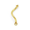 【1個売り】 チャームパーツ 18金 イエローゴールド パイプ型チャーム ひねりウェーブ 両側環付き 縦17.0mm 横4.5mm コネクタパーツ|手芸用品 金具 飾り パーツ 部品 K18YG k18 18k 貴金属