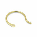 【1個売り】 ピアスパーツ 18金 イエローゴールド フックピアスパーツ スタイリッシュ 線径0.70mm 縦12.0mm|手芸用品 金具 飾り パーツ 部品 ...