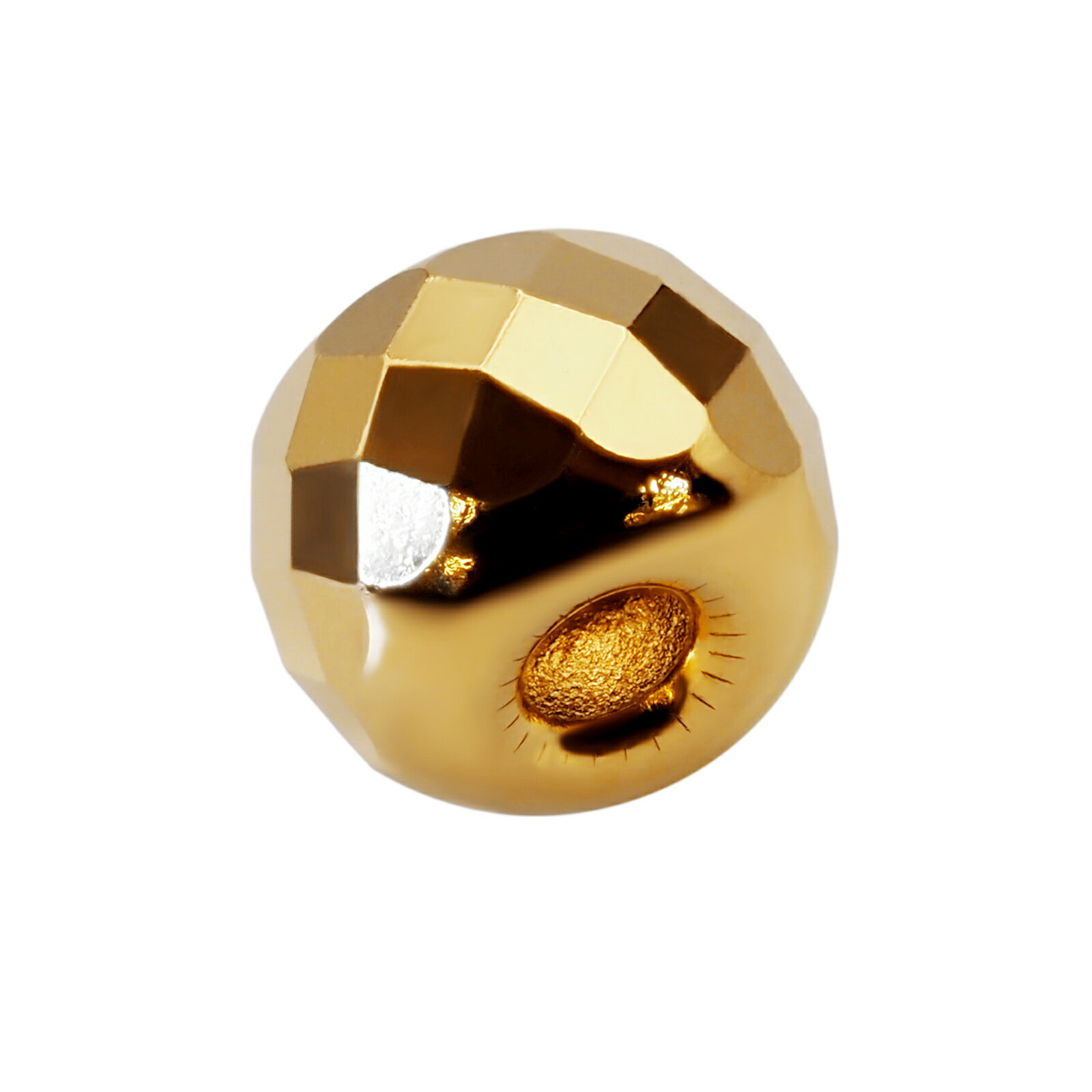 【1個売り】 ビーズパーツ 18金 イエローゴールド ドーナツ型 ロンバスカット 外径5.0mm 高さ3.5mm 穴径1.4mm スペーサー|手芸用品 金具 飾...