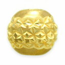 【1個売り】 ビーズパーツ 18金 イエローゴールド ボール玉 スクランブルカット 外径4.5mm 高さ5.0mm 穴径1.6mm スペーサー 丸玉 直径|手芸用品 金具 飾り パーツ 部品 K18YG k18 18k 貴金属