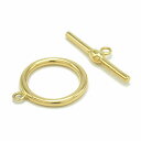 【1個売り】 留め具 18金 イエローゴールド ラウンド型マンテル1セット 留め棒17.0mm 留め輪14.0mm バー リング クラスプ 円|手芸用品 金具 ...
