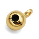 【1個売り】 スライド金具 18金 イエローゴールド スライドボール 丸玉 シリコン入り 直径6.0mm|手芸用品 金具 飾り パーツ 部品 K18YG k18...