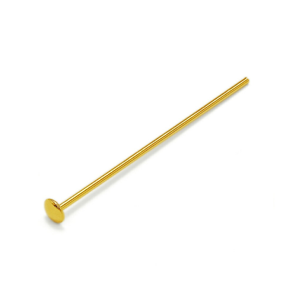 【1個売り】 ピンパーツ 18金 イエローゴールド Tピン 線径0.5mm 長さ20.0mm ぴん 線材｜手芸用品 金具 飾り パーツ 部品 K18YG 18k 貴金属