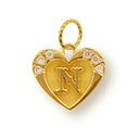 ペンダントトップ 18金 イエローゴールド N イニシャルのペンダント ハート型 計0.01ctのダイヤモンド付き アルファベット 文字|K18YG k18 18k 貴金属 ジュエリー レディース メンズ(4)