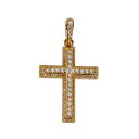 ペンダントトップ 18金 イエローゴールド ダイヤモンドクロスのペンダント ダイヤモンド0.32ct 中空タイプ ペンダントヘッドのみ 十字架|K18YG k18 18k 貴金属 ジュエリー レディース メンズ