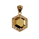ペンダントトップ 18金 イエローゴールド ヘキサゴンダイヤモンドのペンダント ダイヤモンド0.17ct 中空タイプ ペンダントヘッドのみ|K18YG k18 18k 貴金属 ジュエリー レディース メンズ