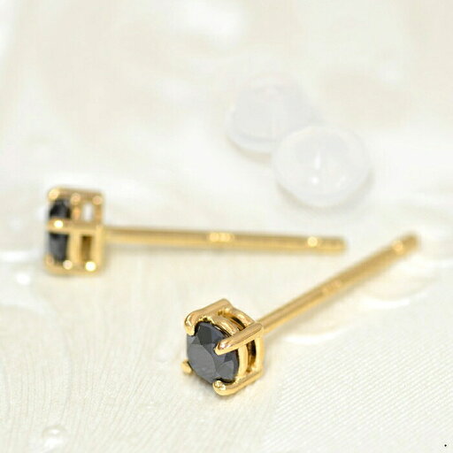 【バラ売り/1個】 ピアス 18金 イエローゴールド 天然石 ブラックダイヤモンドのスタッドピアス 直径3.5mm|K18YG k18 18k パワーストーン 貴金属 ジュエリー レディース メンズ 【バラ売り/1個】 ピアス 18金 イエローゴールド 天然石 ブラックダイヤモンドのスタッドピアス 直径3.5mm|K18YG k18 18k パワーストーン 貴金属 ジュエリー レディース メンズ