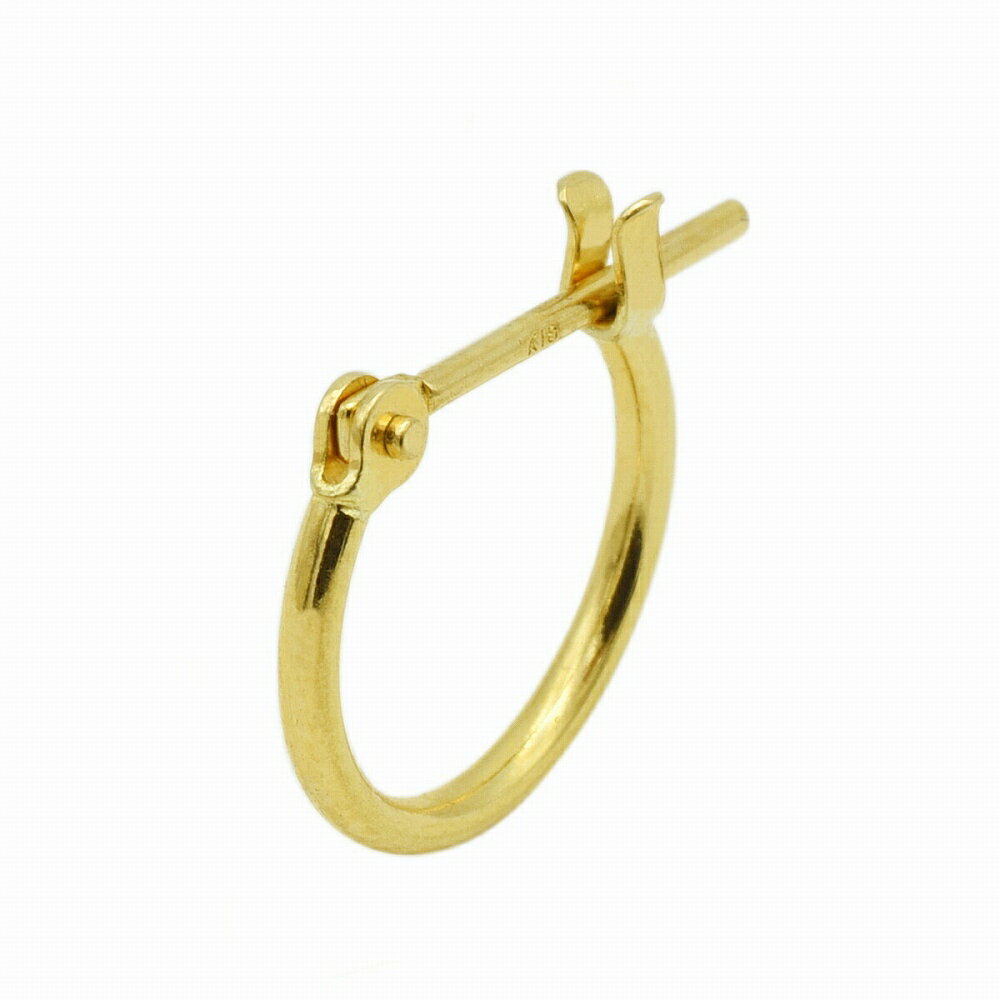 【バラ売り/1個】 ピアス 18金 イエローゴールド クロッシングフープピアス 幅1.0mm 直径10.0mm|K18YG k18 18k 貴金属 ジュエリー ...