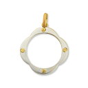 【1個売り】 コイン空枠パーツ 18金 ゴールド PT900 プラチナ コンビ メイプルリーフ金貨1/2オンス専用 ペンダントトップ枠 ビス止め式 フレームパー...