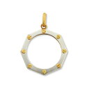 【1個売り】 コイン空枠パーツ 18金 ゴールド PT900 プラチナ コンビ メイプルリーフ金貨1/2オンス専用 ペンダントトップ枠 ビス止め式 フレームパー...