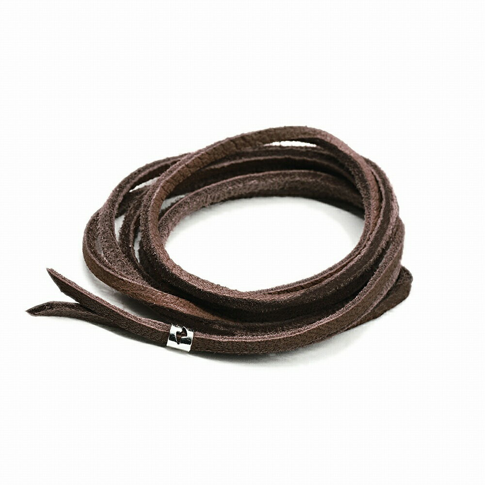 革紐 シカ紐 シルバー925 シルバービーズ付き鹿革ひも 平紐 幅3.0mm 長さ100cm ダークブラウン 濃茶｜手芸用品 金具 飾り パーツ 部品 ネックレス レザーコード 皮紐 皮ひも 銀 Silver