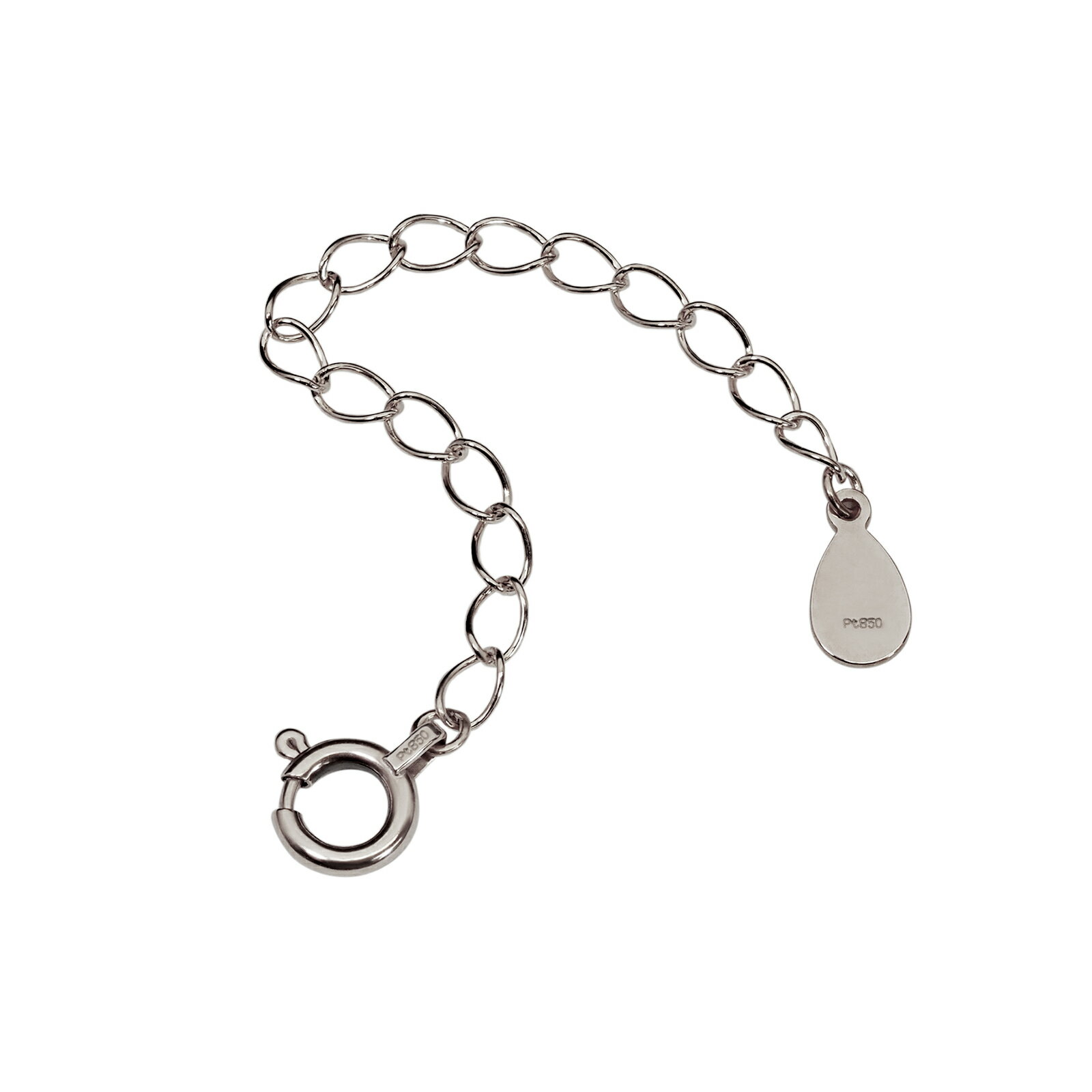 ネックレス用の延長アジャスター PT850 プラチナ 荒喜平（たまご） 幅2.1mm 長さ5cm/7cm/10cm｜鎖 850pt 貴金属 ジュエリー レディース メンズ