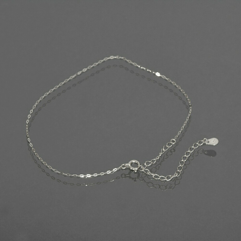アンクレット チェーン PT850 プラチナ 小判みたいなチェーン 幅1.1mm 長さ24cm|鎖 850pt 貴金属 ジュエリー レディース メンズ