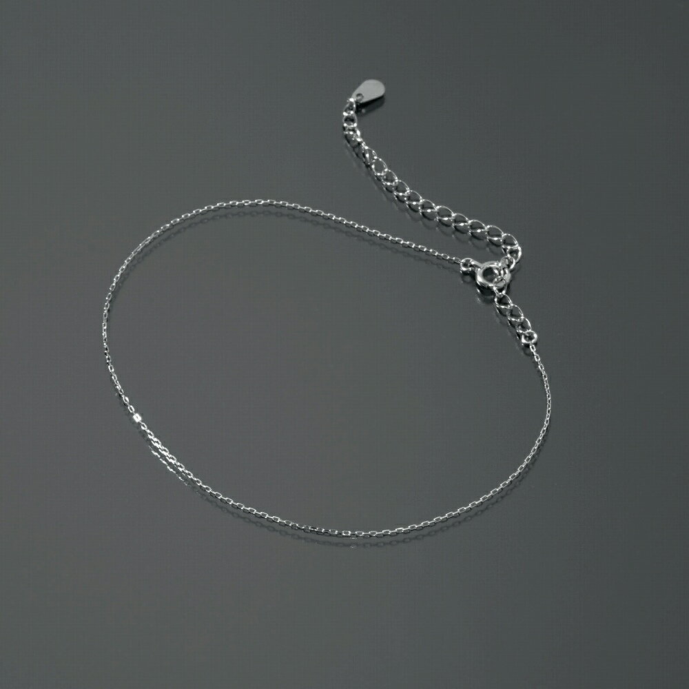アンクレット チェーン PT850 プラチナ 4面カット小豆チェーン 幅0.7mm 長さ24cm|鎖 850pt 貴金属 ジュエリー レディース メンズ