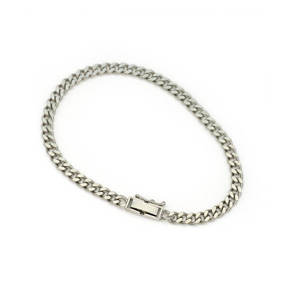 ブレスレット チェーン PT850 プラチナ 2面カット喜平チェーン 幅3.6mm 長さ20cm|鎖 850pt 貴金属 ジュエリー レディース メンズ