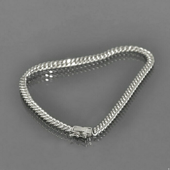 ブレスレット チェーン PT850 プラチナ 2面カット喜平チェーン 幅3.65mm 長さ18cm|鎖 850pt 貴金属 ジュエリー レディース メンズ