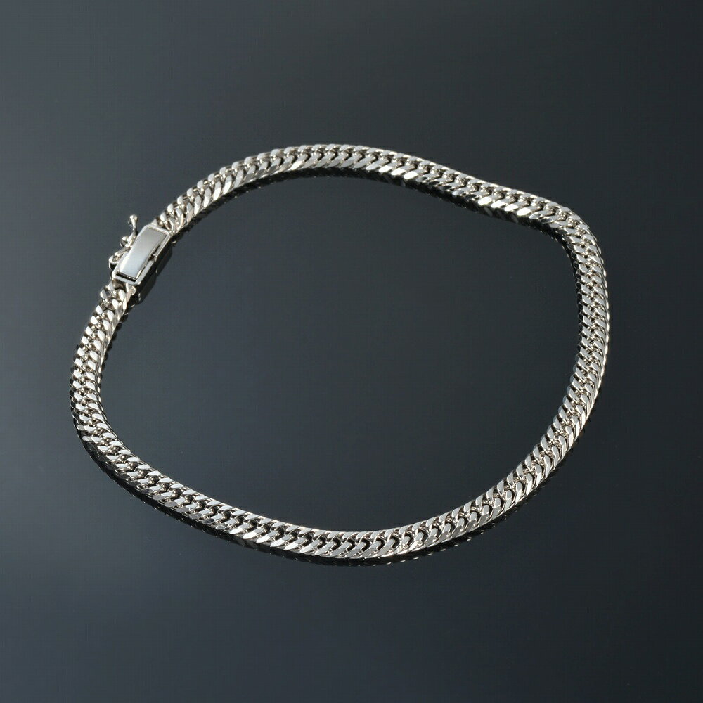 ブレスレット チェーン PT850 プラチナ 6面カットダブル喜平チェーン 幅4.1mm 長さ19cm|鎖 850pt 貴金属 ジュエリー レディース メンズ