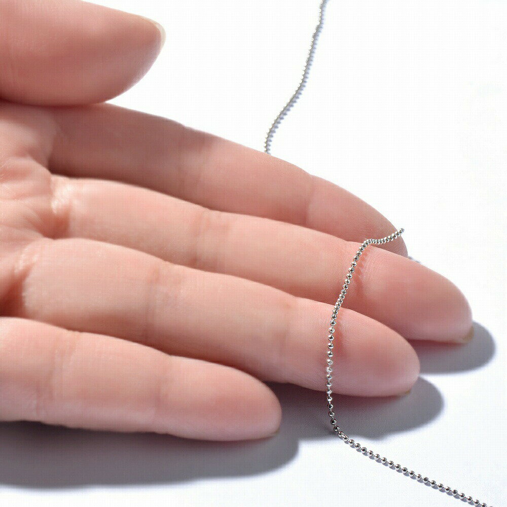 ネックレス チェーン PT850 プラチナ カットボールチェーン 幅1.0mm 長さ38cm｜チ...