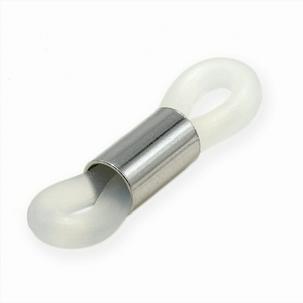 【1個売り】 眼鏡パーツ PT850 プラチナ メガネチェーン用パーツ 筒型 シリコンゴム付き|眼鏡 めがね用品 手芸用品 金具 飾り パーツ 部品 850pt...