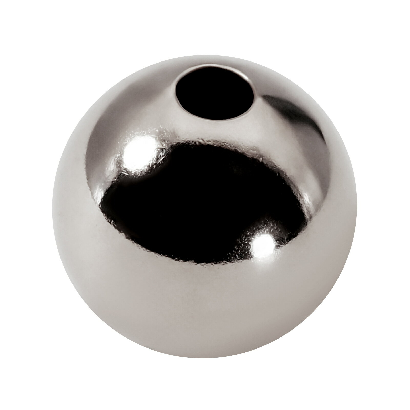 【1個売り】 ビーズパーツ PT850 プラチナ 穴あき貫通ボール玉 プレーン 外径5.0mm 高さ5.0mm 穴径1.5mm スペーサー 丸玉 直径|手芸用品...