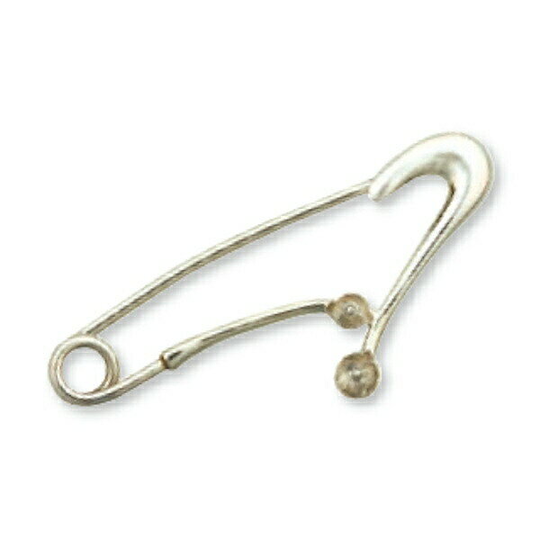 【1個売り】 安全ピン PT900 プラチナ つきさし付安全ピン 縦40.0mm 横17.0mm 5mm玉用 6mm玉用|手芸用品 金具 飾り パーツ 部品 9...