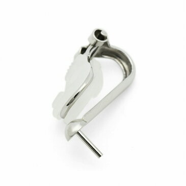 【1個売り】 イヤリングパーツ PT900 プラチナ クリップ式イヤリングパーツ つきさし付き プレス製 縦15.0mm ノンホール|手芸用品 金具 飾り パーツ 部品 900pt 貴金属