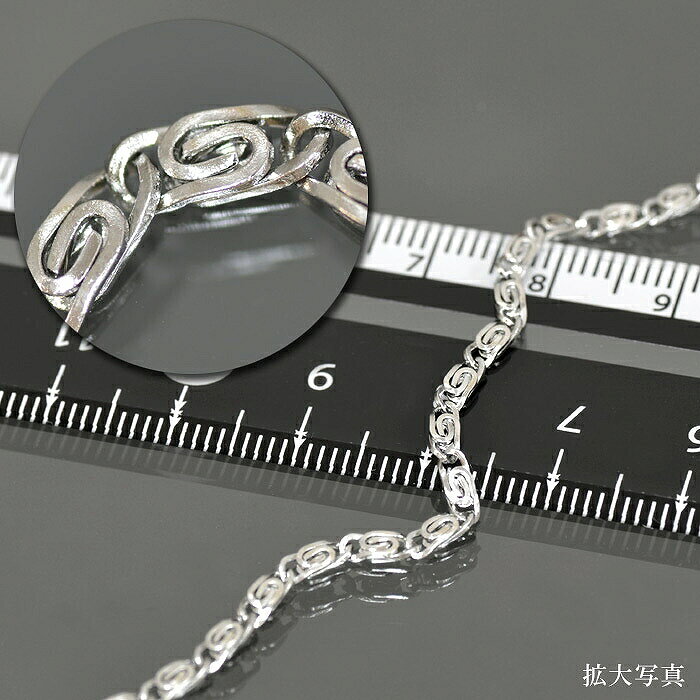 ブレスレット チェーン サージカルステンレス 316L 角スクロールチェーン 幅2.4mm ...
