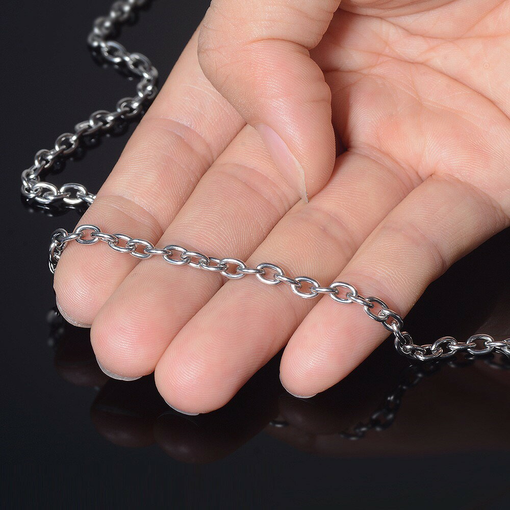 ジュエリー&ネックレス RUBBYのブレスレット チェーン サージカルステンレス 316L 小豆チェーン 幅3.8mm 長さ15cm｜ブレスレットチェーン チェーンブレスレット 鎖 ステンレス アクセサリー レディース メンズ｜アングル3