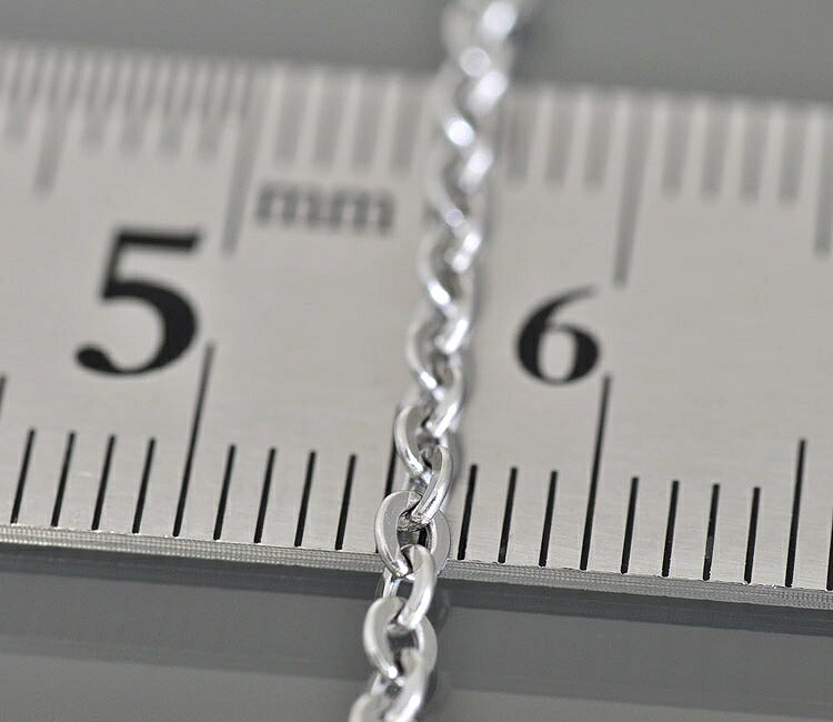 ジュエリー&ネックレス RUBBYのブレスレット チェーン サージカルステンレス 316L フラット小豆チェーン 幅2.3mm 長さ17cm｜ブレスレットチェーン チェーンブレスレット 鎖 ステンレス アクセサリー レディース メンズ｜アングル2