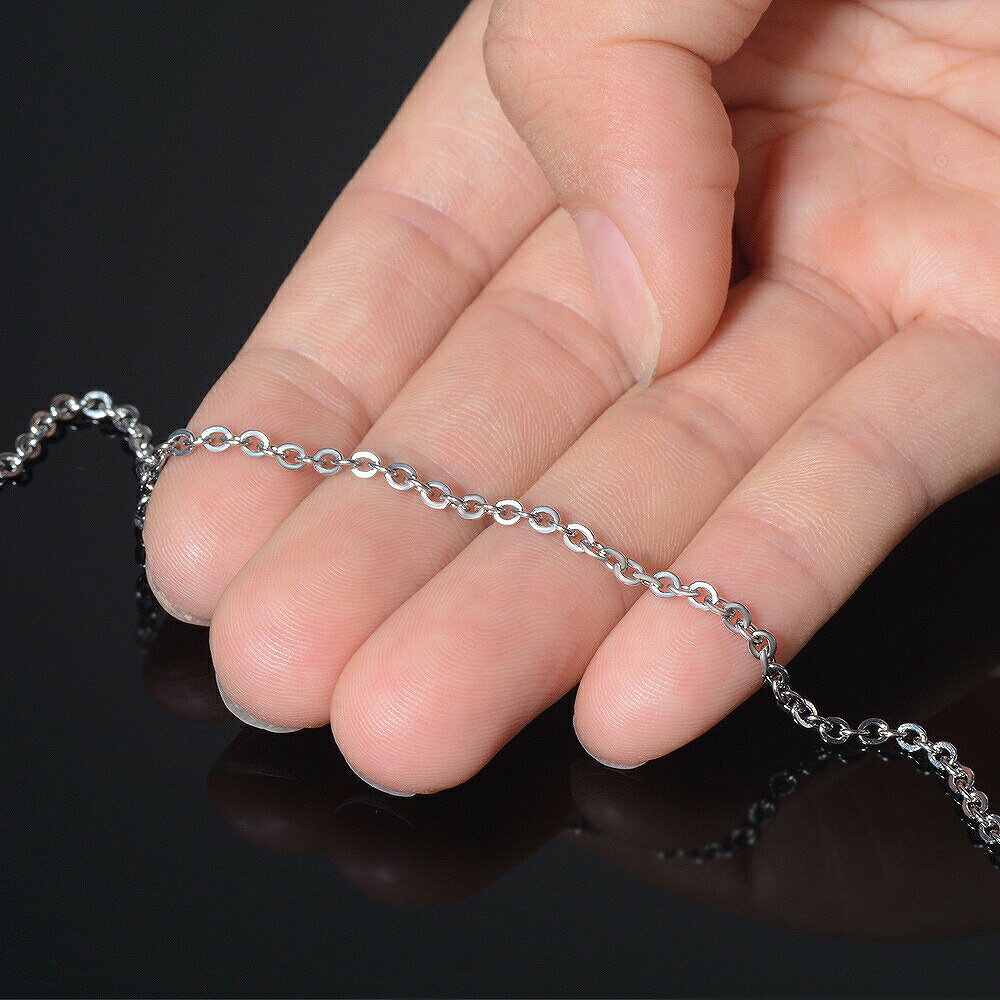 ジュエリー&ネックレス RUBBYのブレスレット チェーン サージカルステンレス 316L フラット小豆チェーン 幅2.3mm 長さ17cm｜ブレスレットチェーン チェーンブレスレット 鎖 ステンレス アクセサリー レディース メンズ｜アングル3