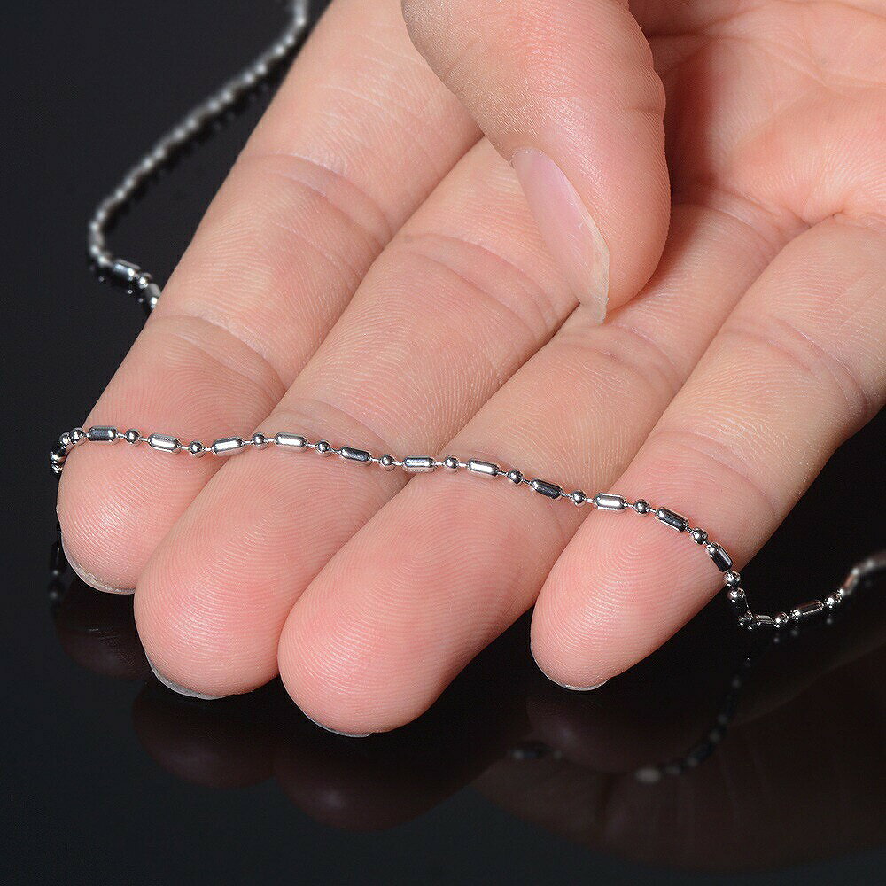 ジュエリー&ネックレス RUBBYのネックレス チェーン サージカルステンレス 316L 変形ボールBRチェーン (コネクタ) 幅1.5mm 長さ40cm｜ネックレスチェーン チェーンネックレス チェーンのみ だけ 鎖 ステンレス アクセサリー レディース メンズ｜アングル3