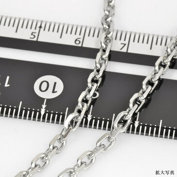 ネックレス チェーン サージカルステンレス 316L 4面カット小豆チェーン 幅3.3mm 長さ80cm｜鎖 ステンレス アクセサリー レディース メンズ