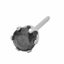 【バラ売り/1個】 ピアス サージカルステンレス キュービックジルコニアのスタンダードなピアス 石:4.0mm 黒 ブラック|医療用ステンレス アクセサリー レ...