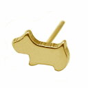 【バラ売り/1個】 ピアス サージカルステンレス テリアモチーフのピアス 金色 ゴールド 犬 いぬ イヌ ドッグ|医療用ステンレス アクセサリー レディース メ...