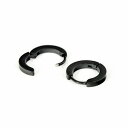 【バラ売り/1個】 ピアス サージカルステンレス フラットサーフェス シンプルなフープピアス 幅2.0mm 直径14.0mm 黒 ブラック|医療用ステンレス ア...