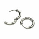 【バラ売り/1個】 ピアス サージカルステンレス シンプルなパイプ型フープピアス 幅3.0mm 直径18.0mm 銀色 シルバー|医療用ステンレス アクセサリー...