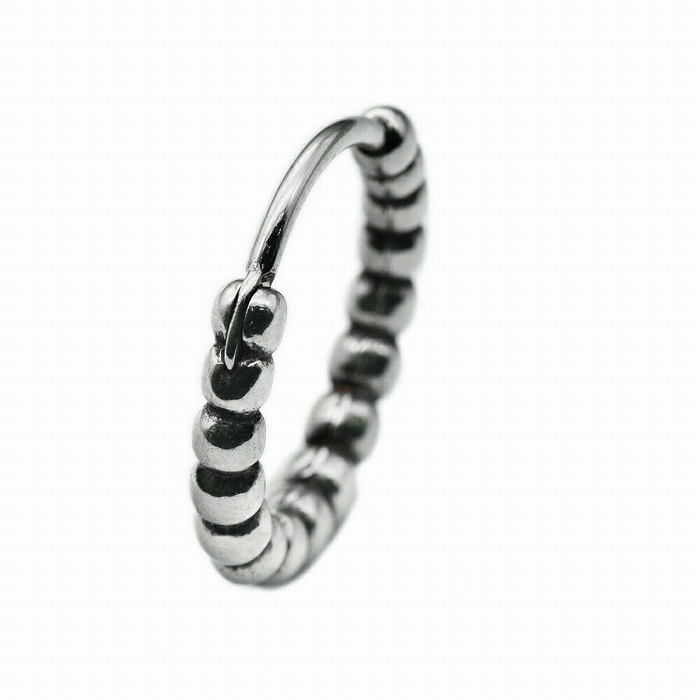 【バラ売り/1個】 ピアス サージカルステンレス ボールチェーン風デザインのフープピアス 幅2.5mm 直径15.0mm｜医療用ステンレス アクセサリー レディース メンズ