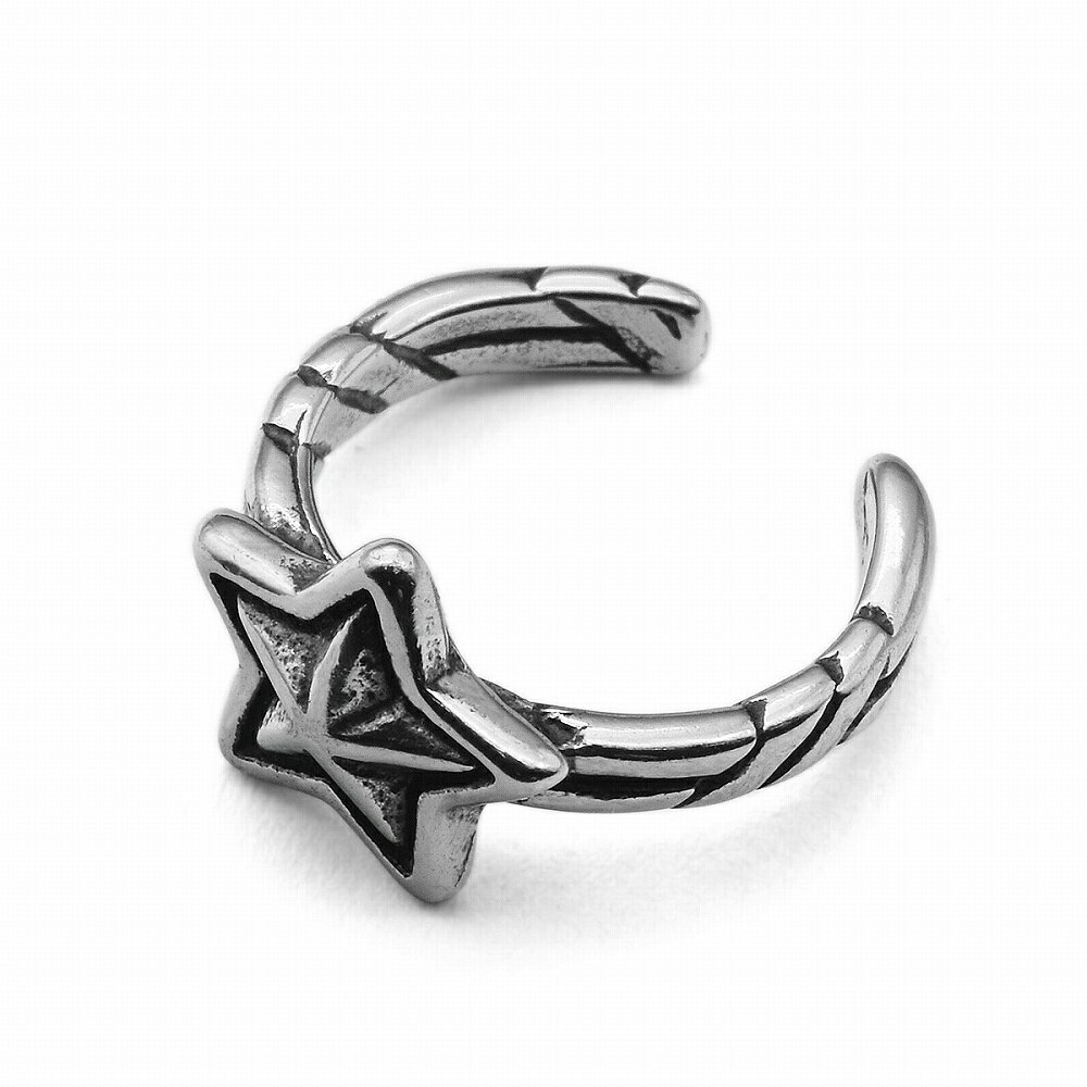 【バラ売り/1個】 イヤーカフス ステンレス 星モチーフ付きイヤーカフ スター｜ノンホール 耳 アクセサリー レディースの商品画像 2