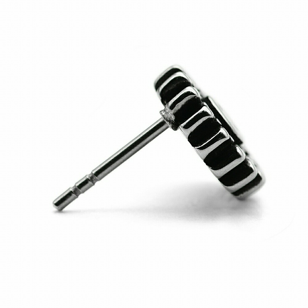 【バラ売り/1個】 ピアス ステンレス 中央にキュービックジルコニアが付いたヒマワリのピアス クリア 向日葵 サンフラワー｜ アクセサリー レディース メンズの商品画像 3