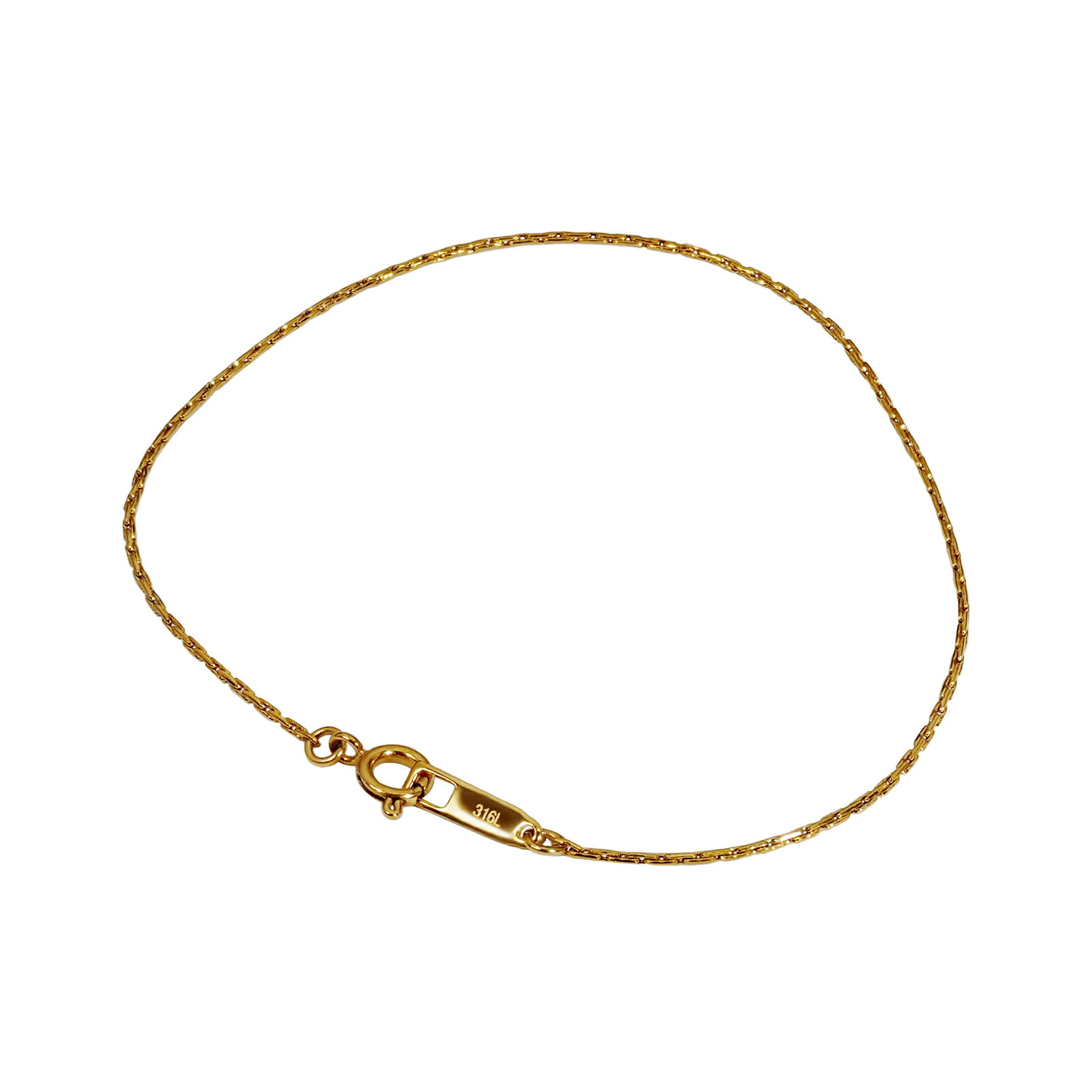 樂天商城 - ブレスレット チェーン サージカルステンレス 316L 金色 コブラチェーン 幅0.8mm 長さ20cm ゴールドカラー｜鎖 ステンレス アクセサリー レディース メンズ