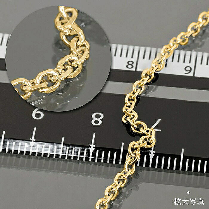 ブレスレット チェーン サージカルステンレス 316L 金色 4面カット小豆チェーン 幅...