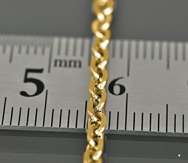 ジュエリー&ネックレス RUBBYのブレスレット チェーン サージカルステンレス 316L 金色 4面カット小豆チェーン 幅2.8mm 長さ19cm ゴールドカラー｜ブレスレットチェーン チェーンブレスレット 鎖 ステンレス アクセサリー レディース メンズ｜アングル2
