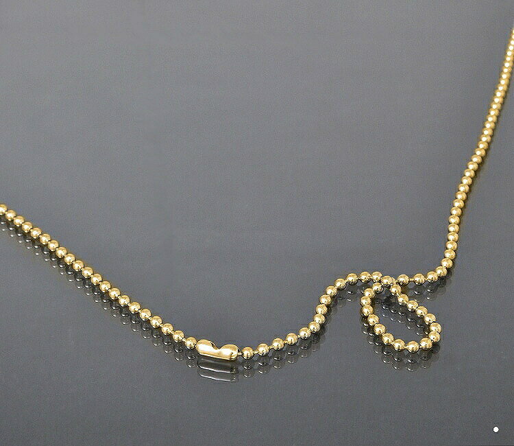 ネックレス チェーン サージカルステンレス 316L 金色 ボールチェーン (コネクタ) 幅3.0mm 長さ38cm|チェーンのみ だけ 鎖 ステンレス アクセ...