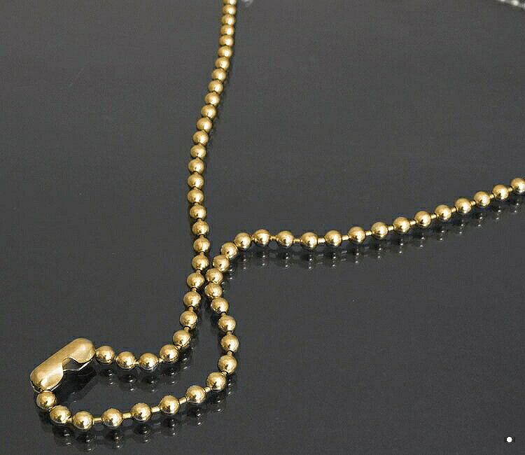 ネックレス チェーン サージカルステンレス 316L 金色 ボールチェーン (コネクタ) 幅4.5mm 長さ40cm|チェーンのみ だけ 鎖 ステンレス アクセ...